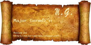 Major Germán névjegykártya